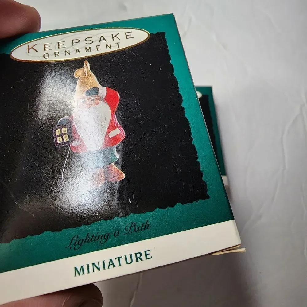 Hallmark vintage 1990s Gnomes Keepsake ornaments lot of 3 mini